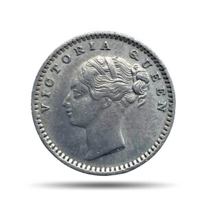 Scarce 1/4 Rupee Victoria Queen Continuous Legend 1840 CE ?S? incused (OBV-A(a), REV-I) 20 Berries Madras Mint Silver Coin, British India Uniform Coinage, XF+.