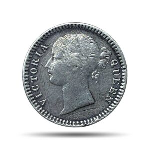 Scarce 1/4 Rupee Victoria Queen Divided Legend 1840 CE Silver coin, British India Uniform Coinage, Collectible.