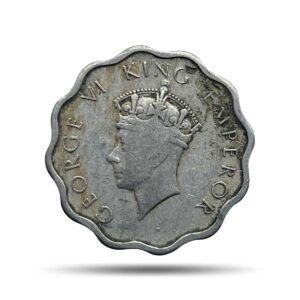 Scarce 1 Anna George VI King Emperor 1938 (Key date) Calcutta Mint Copper-Nickel Coin, British India Uniform Coinage, Collectible.