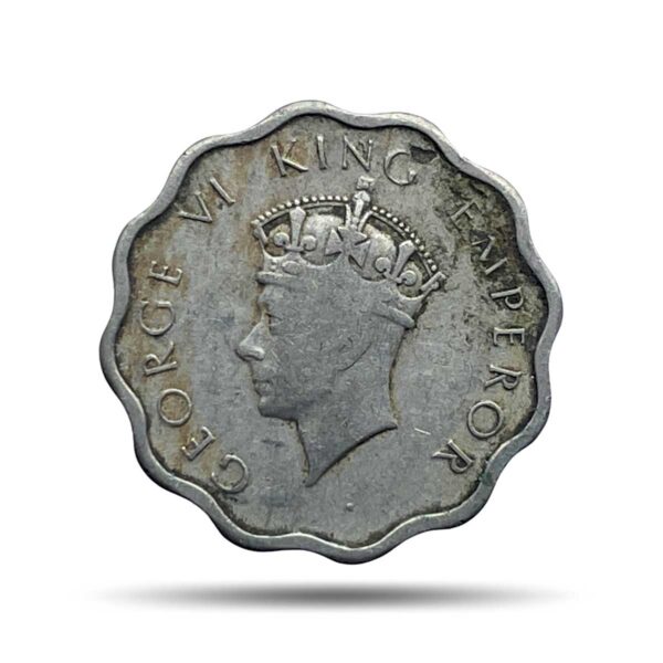 Scarce 1 Anna George VI King Emperor 1938 (Key date) Calcutta Mint Copper-Nickel Coin, British India Uniform Coinage, Collectible.