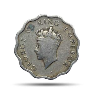 Scarce 1 Anna George VI King Emperor 1938 (Key date) Calcutta Mint Copper-Nickel Coin, British India Uniform Coinage, Collectible.