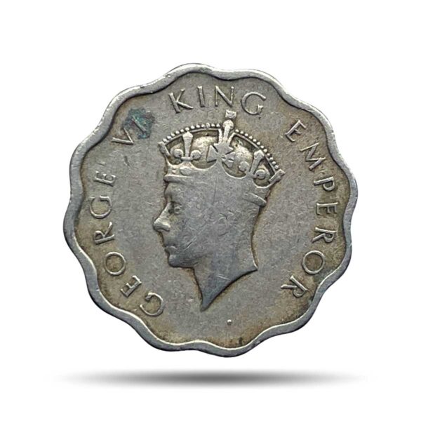 Scarce 1 Anna George VI King Emperor 1938 (Key date) Calcutta Mint Copper-Nickel Coin, British India Uniform Coinage, Collectible.