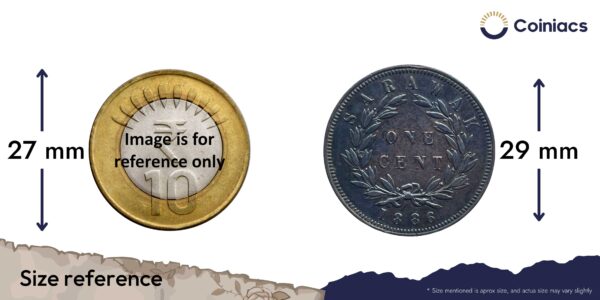 1 Cent Charles C. Brooke Rajah 1886 CE Bronze Coin, Sarawak - British Malaysia, XF. - Image 4