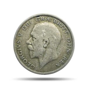 Half Crown George V (4th Type) 1928 Royal Mint Silver Coin, United Kingdom, Collectible.