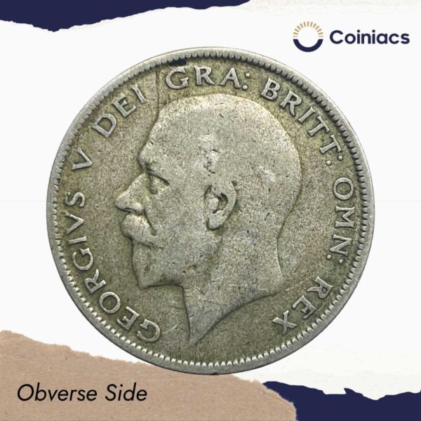 Half Crown George V (4th Type) 1928 Royal Mint Silver Coin, United Kingdom, Collectible. - Image 2