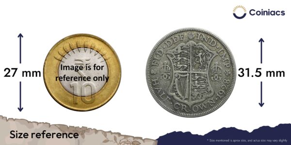 Half Crown George V (4th Type) 1928 Royal Mint Silver Coin, United Kingdom, Collectible. - Image 4