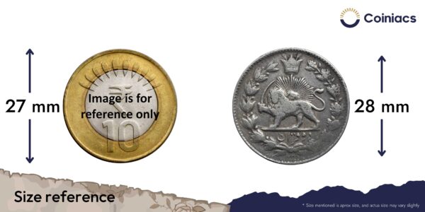 2000 Dinar Ahmad Qajar 1327-1329 AH (1909-1911 CE) Silver Coin, Iran, Collectible. - Image 4