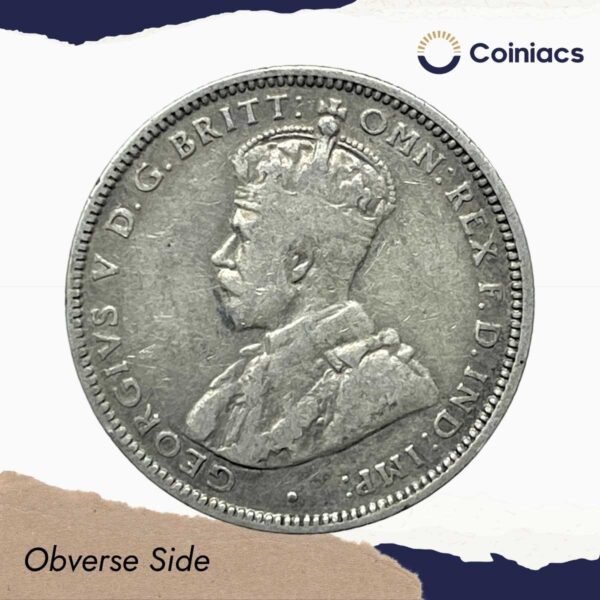 One Shilling George V 1926 CE Silver Coin, Colonial Australia, Collectible. - Image 2