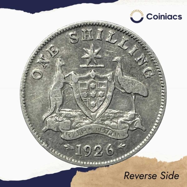 One Shilling George V 1926 CE Silver Coin, Colonial Australia, Collectible. - Image 3