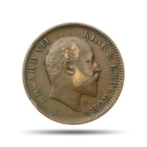 One Quarter Anna Edward VII King & Emperor Calcutta Mint (1903-1910) Bronze Coin, British India Uniform Coinage, Collectible.