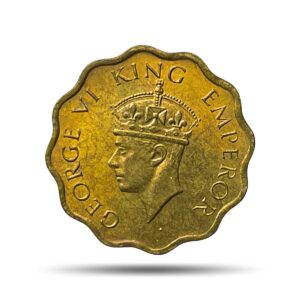 1 Anna George VI King Emperor (1942-45) Nickel-Brass Coin, British India Uniform Coinage, UNC.