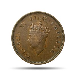 One Quarter Anna George VI King Emperor (Head I) 1938 Bronze Coin, British India Uniform Coinage, Collectible.