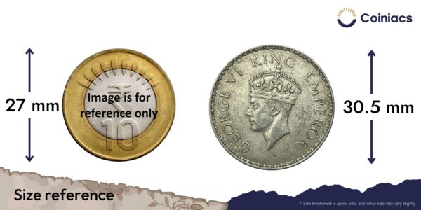 One Rupee George VI King Emperor 1940 Silver Coin, British India Uniform Coinage, Collectible. - Image 4