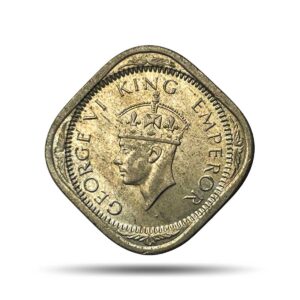 2 Annas George VI King Emperor (1939-47) Cupro-Nickel Coin, British India Uniform Coinage, UNC.