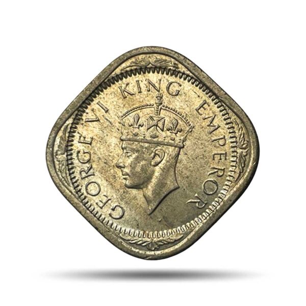 2 Annas George VI King Emperor (1939-47) Cupro-Nickel Coin, British India Uniform Coinage, UNC.