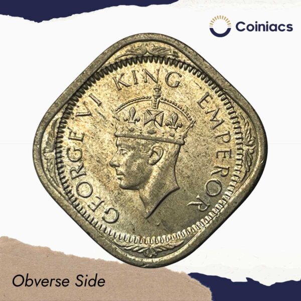 2 Annas George VI King Emperor (1939-47) Cupro-Nickel Coin, British India Uniform Coinage, UNC. - Image 2