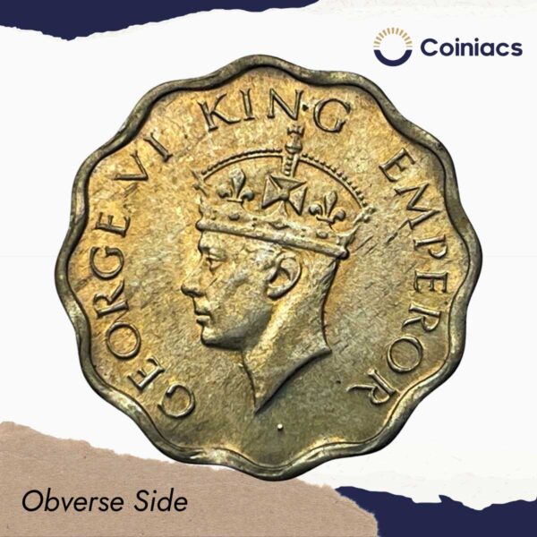 1 Anna George VI King Emperor (1939-47) Cupro-Nickel Coin, British India Uniform Coinage, UNC. - Image 2