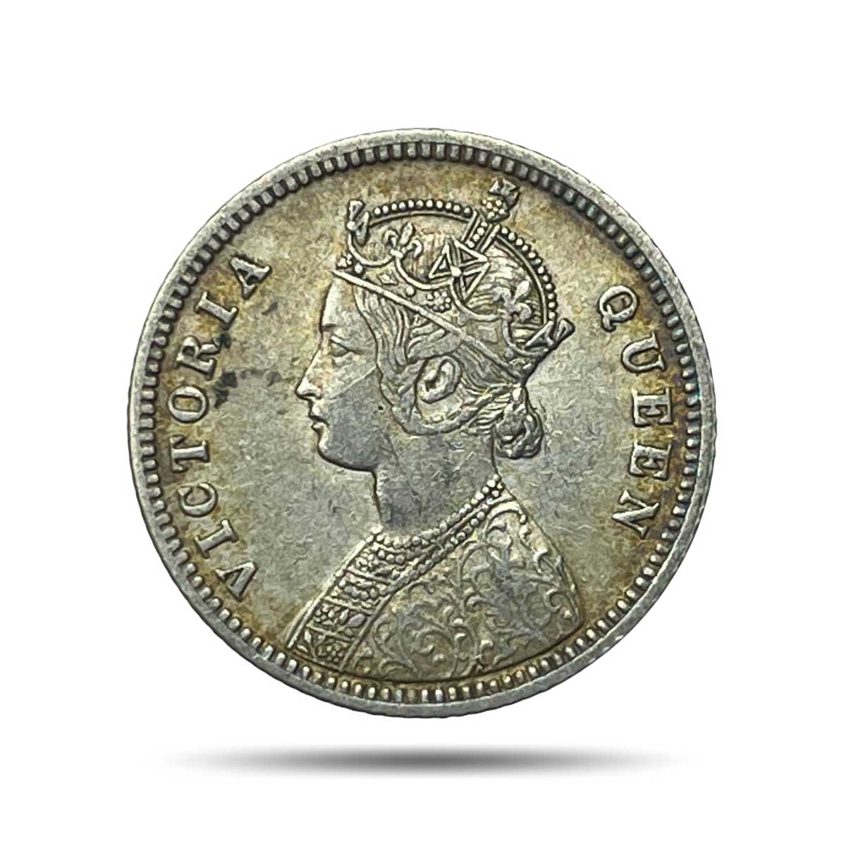 1/4 Rupee Victoria Queen 1862 (Obv A, Rev I) Silver Coin, British India Uniform Coinage, Collectable. - Image 2