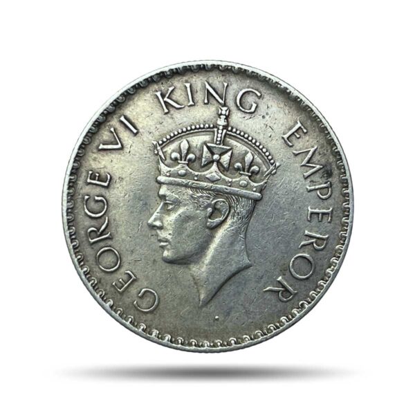 Rare One Rupee George VI King Emperor 1938 (Key Date) Bombay Mint Silver Coin, British India Uniform Coinage, Collectible. - Image 2