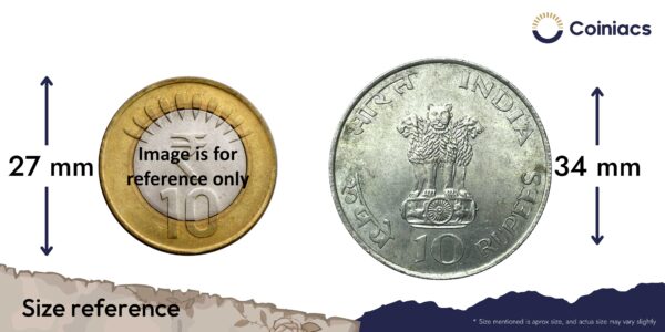 Scarce 10 Rupees Mahatma Gandhi 1869-1948 (1969) Calcutta Mint Commemorative Silver Coin, Republic India Decimal Series, UNC - Image 4