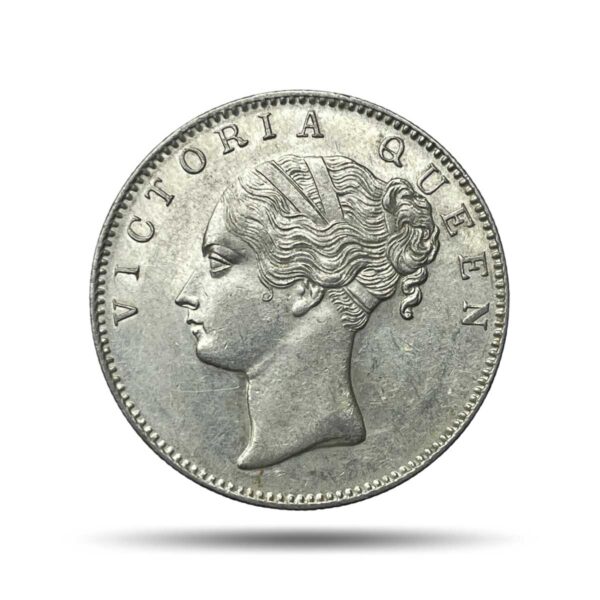 UNC Scarce One Rupee Victoria Queen 1840 Continuous Legend Silver Coin, British India Uniform Coinage, UNC.