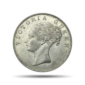 UNC Scarce One Rupee Victoria Queen 1840 Continuous Legend Silver Coin, British India Uniform Coinage, UNC.