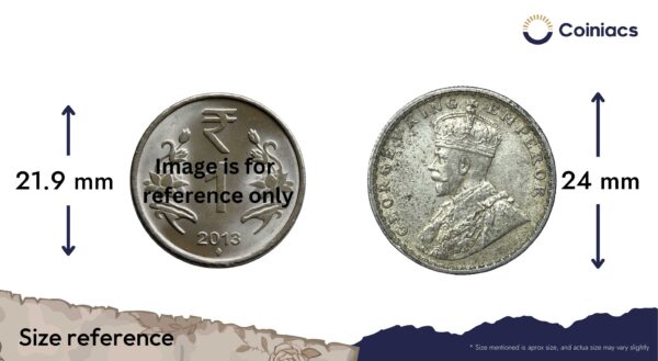 Half Rupee George V King Emperor 1916 Bombay Mint Silver Coin, British India Uniform Coinage, Collectible. - Image 4