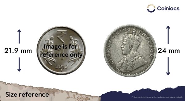 Half Rupee George V King Emperor 1914 Bombay Mint Silver Coin, British India Uniform Coinage, Collectible. - Image 4
