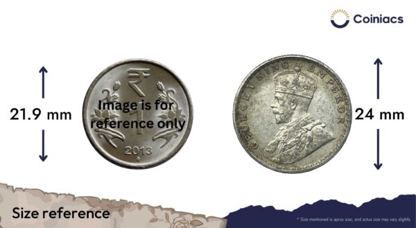 Half Rupee George V King Emperor 1917 Bombay Mint Silver Coin, British India Uniform Coinage, Collectible. - Image 4