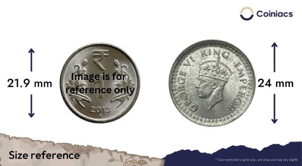 Half Rupee George VI King Emperor 1945 Bombay Mint Silver Coin, British India Uniform Coinage, UNC. - Image 4