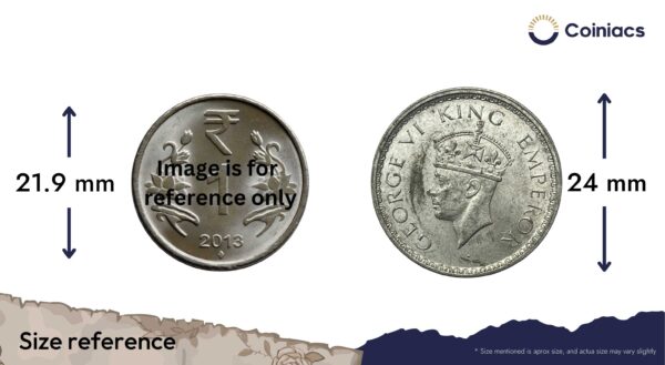 Half Rupee George VI King Emperor 1941 Bombay Mint Silver Coin, British India Uniform Coinage, UNC. - Image 4