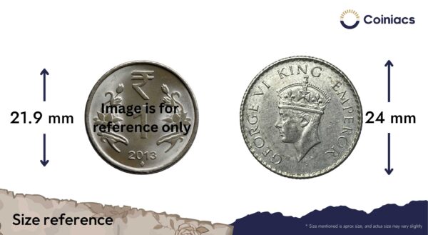 1/4 Rupee George VI King Emperor 1940 Calcutta Mint Silver Coin, British India Uniform Coinage, UNC. - Image 4