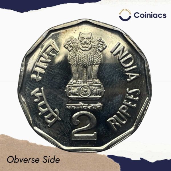 Rare 2 Rupees  150 Years of Telecommunication 2004 Calcutta Mint Commemorative Copper-Nickel Prood Coin, Republic India Decimal Series, Proof. - Image 2