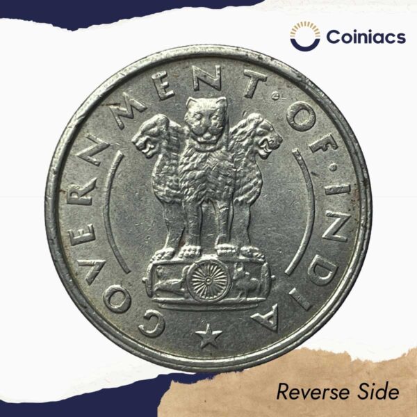 Scarce One Rupee Anna Series 1954 (Key Date) Bombay Mint Nickel Coin, Republic India Anna Series, UNC. - Image 3