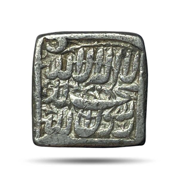 One Rupee Mughal Emperor Jalal-ud-Din Muhammad Akbar 993 AH (1584-85 CE)(Reign 1556-1605 CE) (Square Rupee) Silver Rupee, Mughal Empire, Collectible.