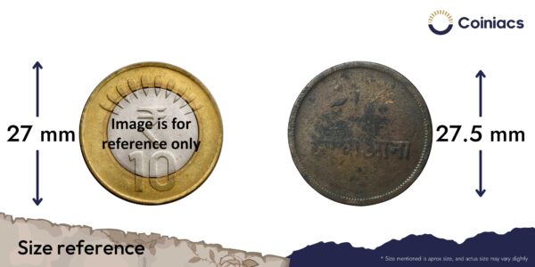 Rare Half Anna (1831-1835 CE) Calcutta Mint (Steam Machine Driven) Copper Coin, Bengal Presidency, Fine. - Image 4