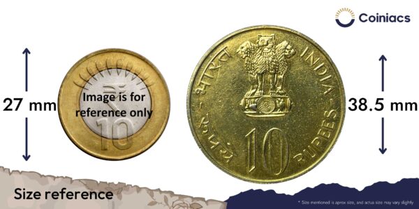 Scarce 10 Rupees 25th Anniversary of Independence 1972 Commemorative Silver Coin, Republic India Decimal Series, Collectible. (Gold Plated) - Image 4