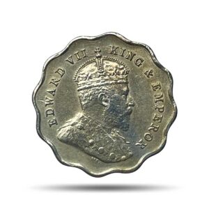 Scarce 1 Anna Edward VII King & Emperor 1907 Bombay Mint Copper-Nickel Coin, British India Uniform Coinage, AU.