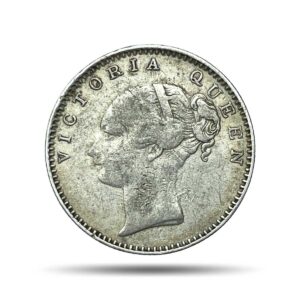 Rare Half Rupee Victoria Queen Continuous Legend 1840 CE 19 Berries (Obv A, Rev I) Silver coin, British India Uniform Coinage, Collectible.
