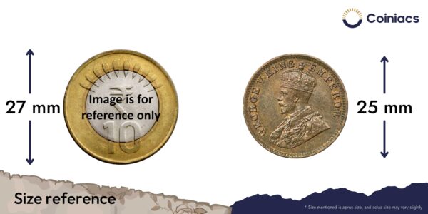 Quarter Anna George V King Emperor 1919 Calcutta Mint Bronze Coin, British India Uniform Coinage, XF+. - Image 4