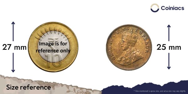 Quarter Anna George V King Emperor 1917 Calcutta Mint Bronze Coin, British India Uniform Coinage, XF+. - Image 4