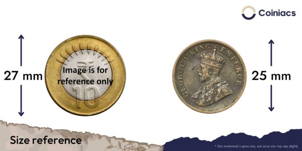 Quarter Anna George V King Emperor 1911 Calcutta Mint Bronze Coin, British India Uniform Coinage, Collectible. - Image 4