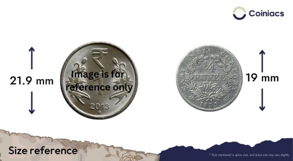 Scarce 1/4 Rupee William IIII King 1835 CE (Obv A, Rev II) 19 Berries (10L +9R ) Calcutta Mint Silver coin, British India Uniform Coinage, Collectible. - Image 4