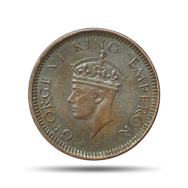1/12 Anna George VI King & Emperor Scarce 1942 (Key Date) Bombay Mint Bronze Coin, British India Uniform Coinage, UNC.