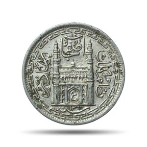 2 Annas Mir Usman Ali Khan RY 37 1366 AH (1946-47 CE) Nickel Old Coin, Princely State of Hyderabad, Collectible.