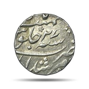 One Rupee Muhammad Shah RY 27 (Reign 1719-1748 CE) Murshidabad Mint Silver Coin, Mughal Empire, AUNC.