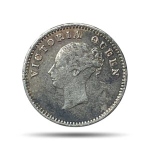 Two Annas Victoria Queen Continous Legend 1841 CE Silver Coin, British India Uniform Coinage, Collectible.