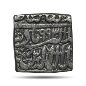 One Rupee Mughal Emperor Jalal-ud-Din Muhammad Akbar 993 AH (Reign 1556-1605 CE) (Square) Silver Rupee, Mughal Empire, Collectible.