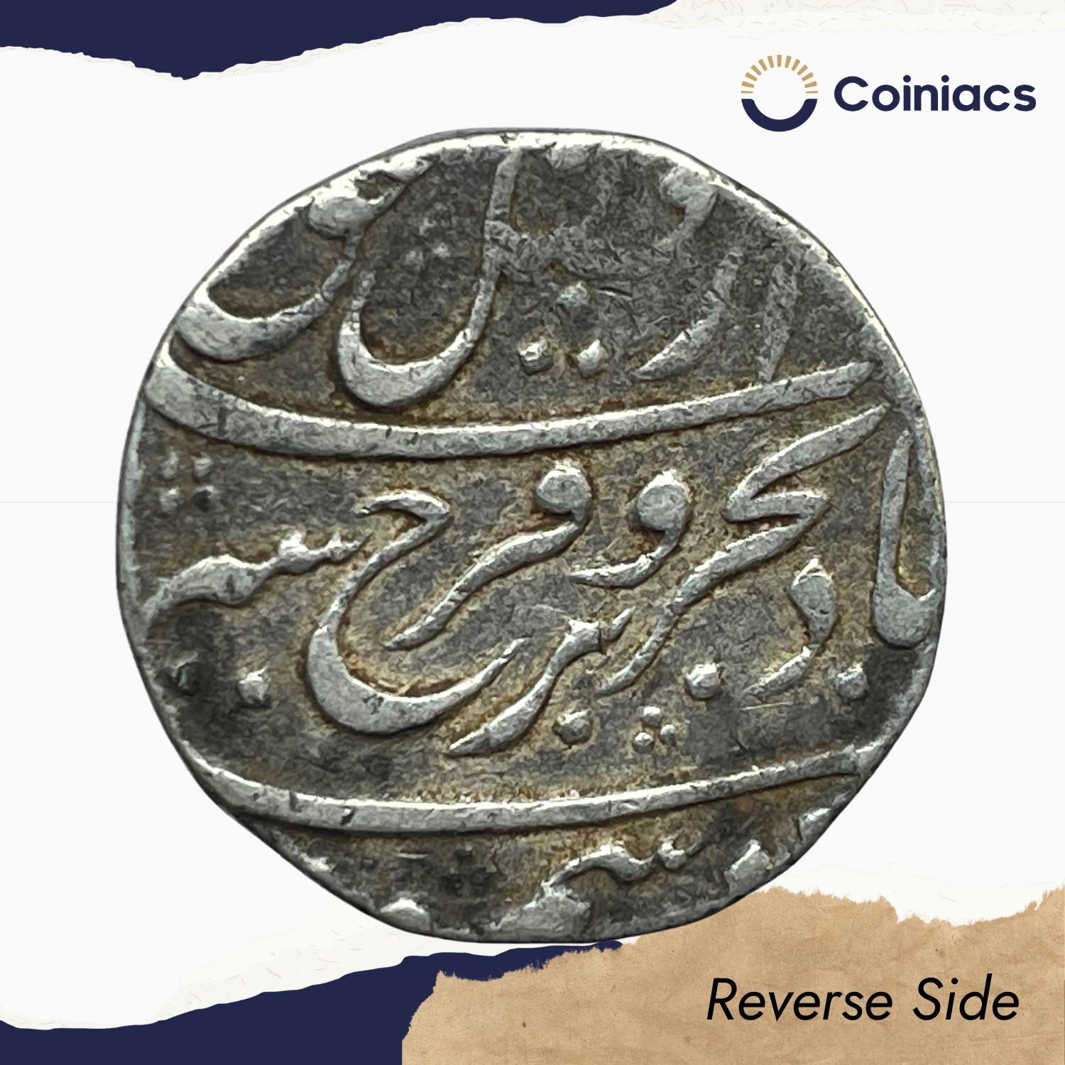 One Rupee Farukhsiyar RY 2 (Reign 1713-19 CE) Itawa Mint Silver Coin, Mughal Empire, Collectible. - Image 3