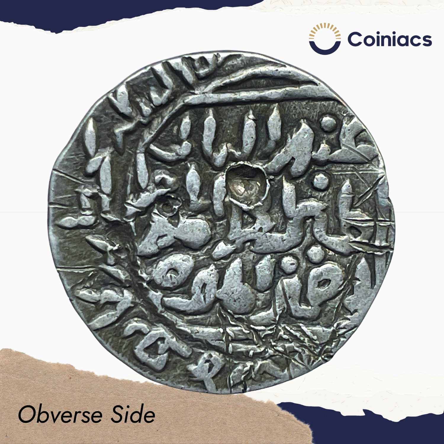 1 Tanka Shamsuddin Ilyas Shah (Reign 1338-1358) Satgaon Mint Silver Historic Coin, Ilyas Shahi Dynasty of Bengal Sultanate, Collectible. - Image 2